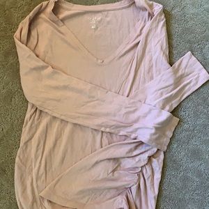 Large maternity rose color tee, long sleeve